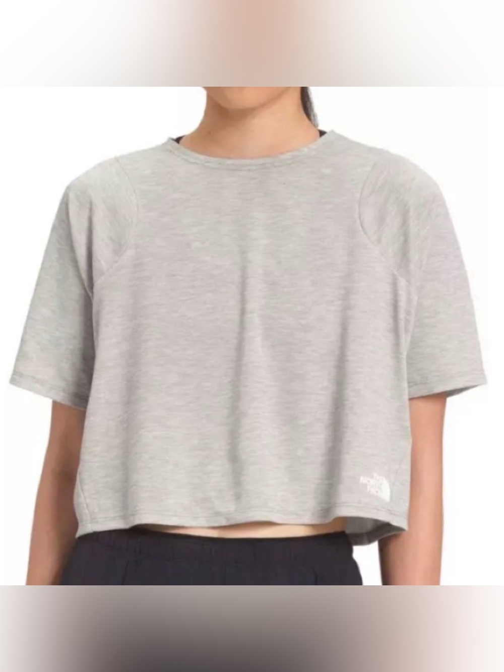 The North Face Heather Gray Cropped Boxy Tee